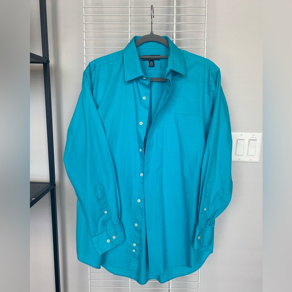 Bill Robinson Blue Collar Dress Shirt Size 15.5